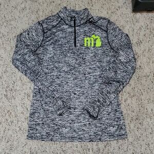 Gray and Black Athletic Michigan Quarter-Zip Pullover